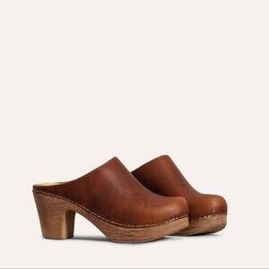 NEW CALOU women's lisa heels clog in brown